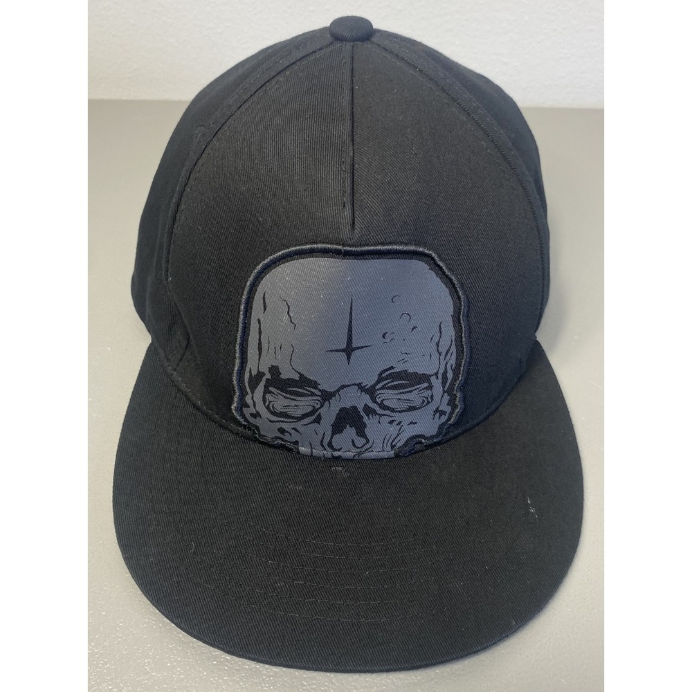 Top Level Skull Pattern Black Adjustable Snapback Hat for Men